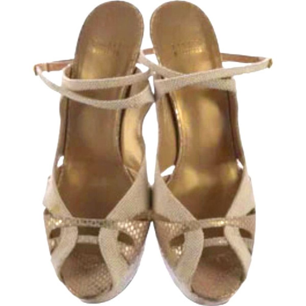 Stuart Weitzman Y278038 Eggshell Canvas With Liza… - image 7